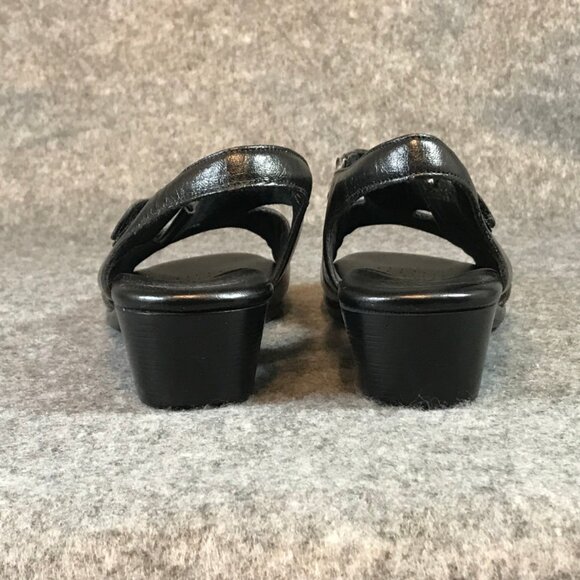 SAS Women's Suntimer Tripad Comfort Open Black Toe Leather Sandals - Picture 9 of 11